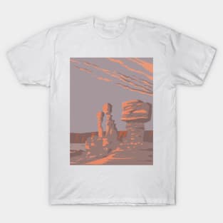 Rock Formations Ischigualasto Provincial Park in San Juan Province Argentina WPA Art Deco Poster T-Shirt